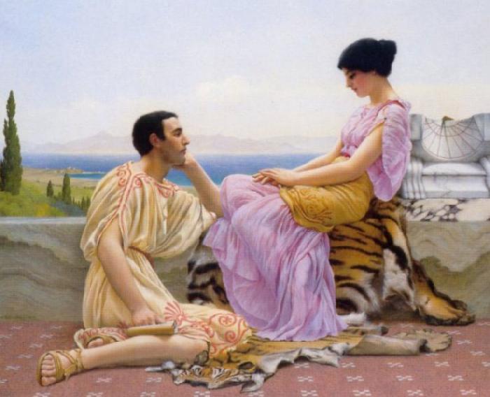 John William Godward Youth and Time oil painting picture